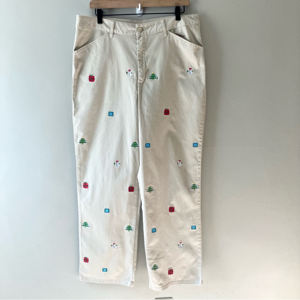 NORTHERN ISLES Vintage Y2K Holiday Charm High Waisted Khakis